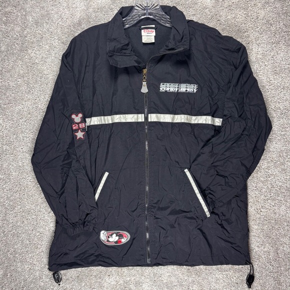 Disney Store Other - Disney Store Sport Mickey Mens Small Black Vintage Nylon Windbreaker Jacket Zip